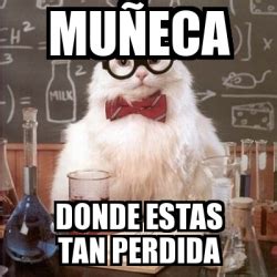 Meme Chemistry Cat MuÃeca Donde estas tan perdida 20715345