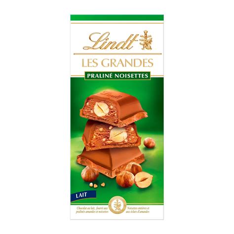 Lindt Les Grandes Lait Praliné Noisettes 225g Bonheur Home