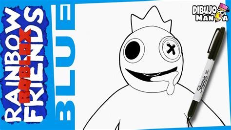 Como Dibujar A Blue De Roblox Rainbow Friends How To Draw Blue From Roblox Rainbow Friends