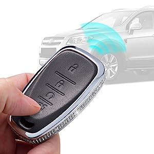 RUABIBAN Compatible With VW Volkswagen Key Fob Cover With Keychain