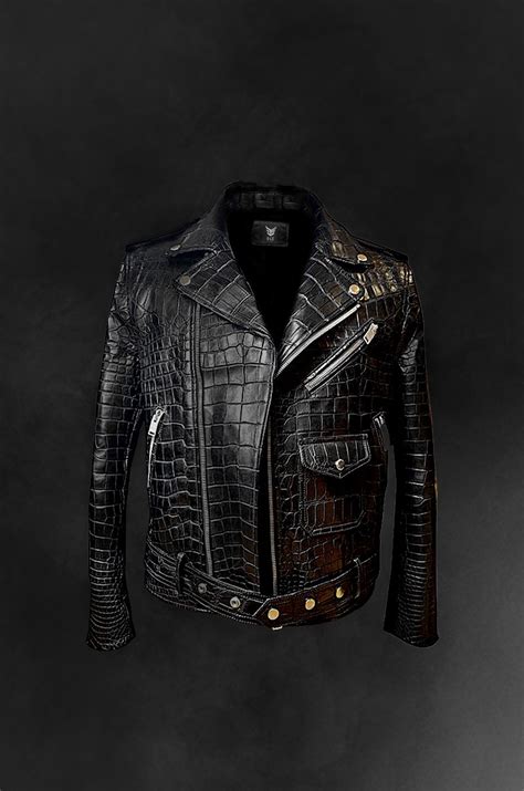 Alligator Leather Biker Jacket Qureshi Leathers