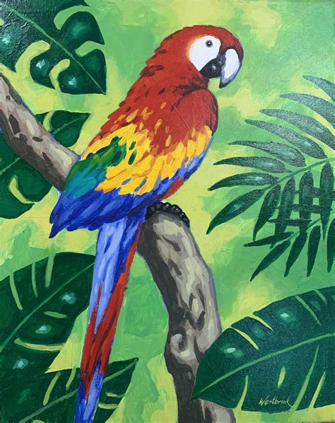 Macaw 2022 Acrylic On Canvas 16 X 20 VisArts