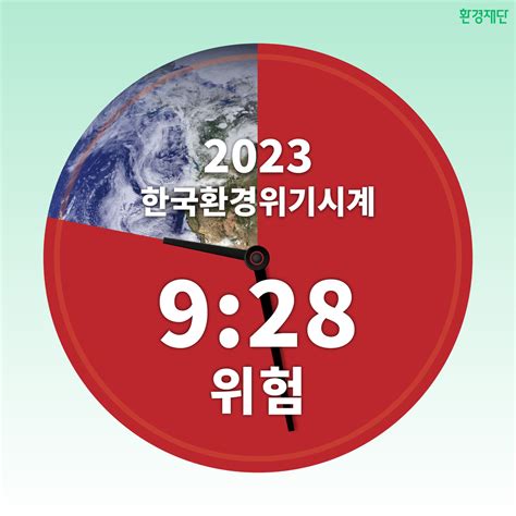 환경재단 ‘2023 환경위기시계 발표 한국 환경위기시각 9시 28분으로 매우 위험