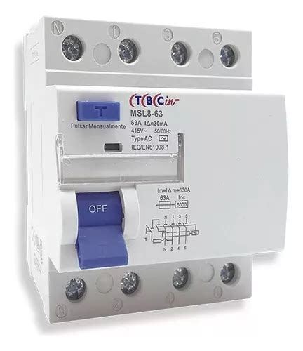 Disyuntor Interruptor Diferencial Tetrapolar 63a 300ma Tbcin