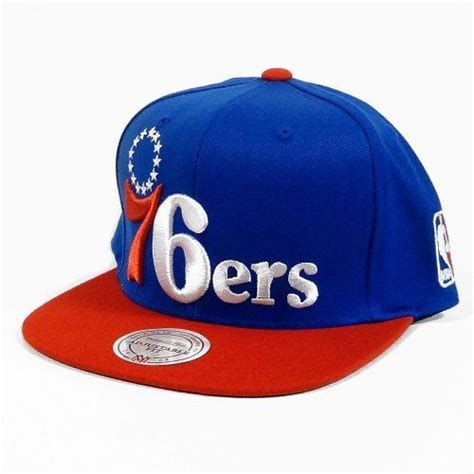 Philadelphia 76ers Mitchell And Ness Xl Vintage Logo 2 Tone Snapback Blue