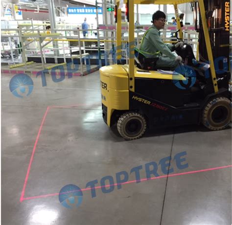 Red zone danger area warning safety light forklift red zone line light ...