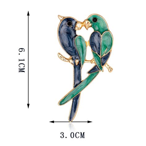 Mi O Nik Podw Jnych Ptak W Broszki Dla Kobiet Emalia Ukradana Para