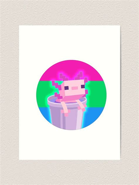 Minecraft Axolotl LGBT Sticker LGBTQ Polysexial Pride Art Print For