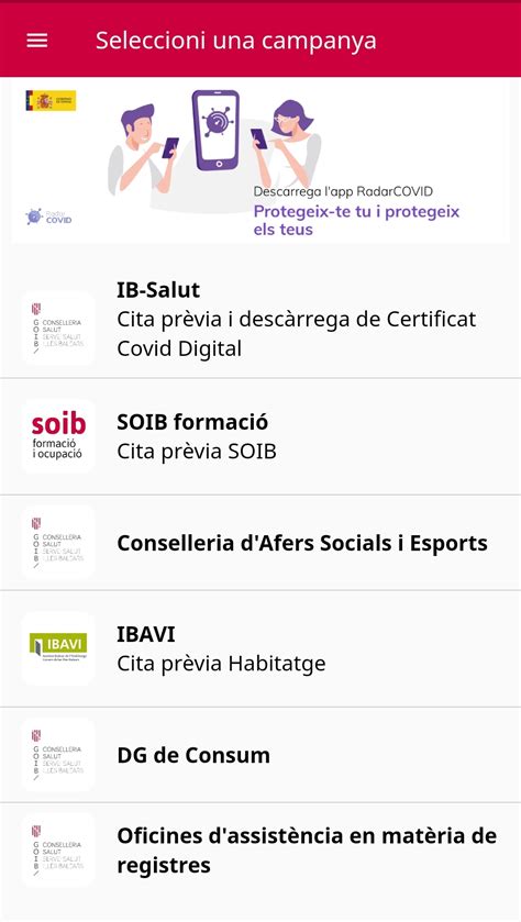 app Cita Prèvia GOIB IB SALUT Servei de Salut de les Illes Balears