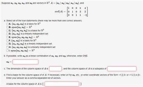 Solved Suppose A1 A2 A3 A4 And A5 Are Vectors In R3 A Chegg