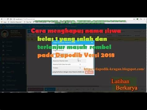 Cara Menghapus Nama Siswa Kelas Yang Salah Dan Terlanjur Masuk Rombel