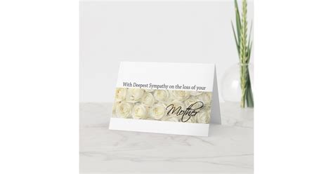 Mother Loss Rose Sympathy Card Zazzle