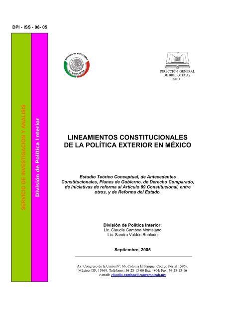 Lineamientos Constitucionales De La Política Exterior En México