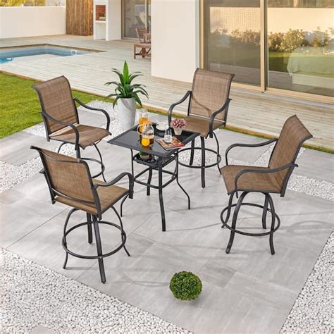 Patio Festival Piece Metal Bar Height Outdoor Dining Set Pf