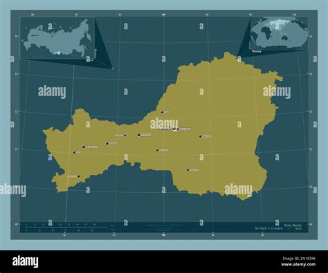 Tuva Republic Of Russia Solid Color Shape Locations And Names Of