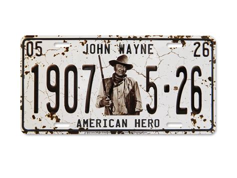 John Wayne License Plate 1907 | Mid-South Products