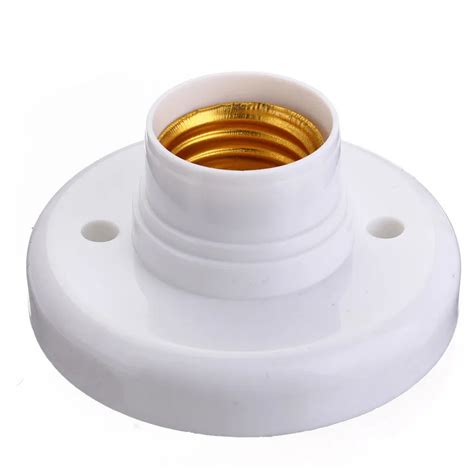 E27 Screw Base Round Plastic Light Bulb Lamp Socket Holder Adapter