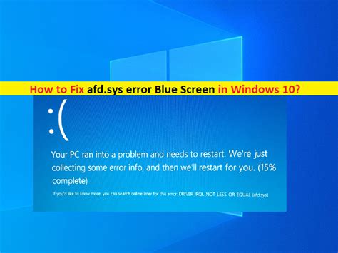 Come Risolvere Lerrore Afd Sys Schermata Blu In Windows Passaggi