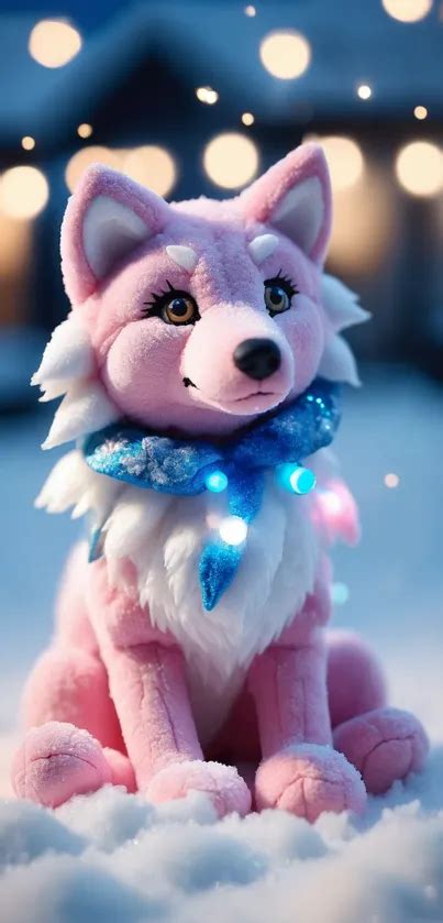 Cute Pink Fox Plush Wallpaper Free Download