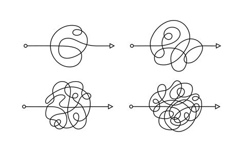 Confused Process Chaos Line Symbol Tangled Vector Image