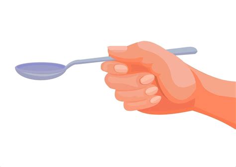 Hand Holding Spoon 22936760 Vector Art At Vecteezy