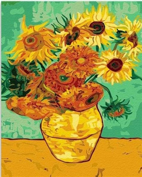 Sunflowers Vincent Van Gogh - Flowers Paint By Numbers - Num Paint Kit