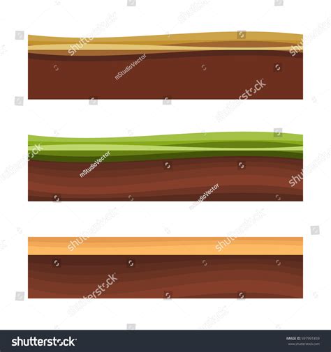 Underground Layers Earth Seamless Ground Vector Stock Vector Royalty