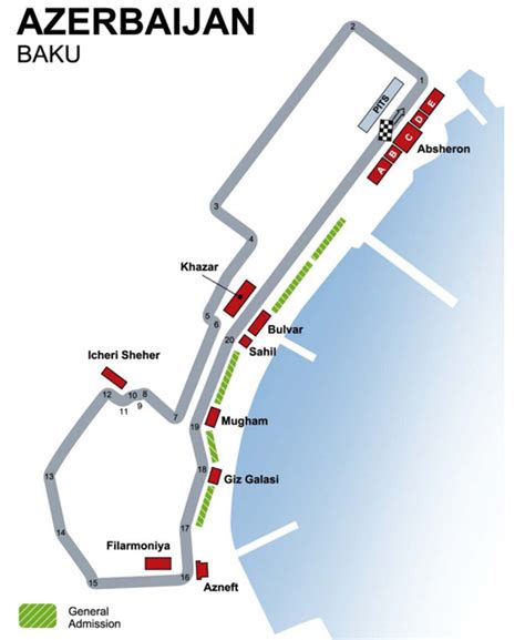 Baku F1 Circuit Map / Formula 1 Circuits 2018 Google My Maps - Formula ...