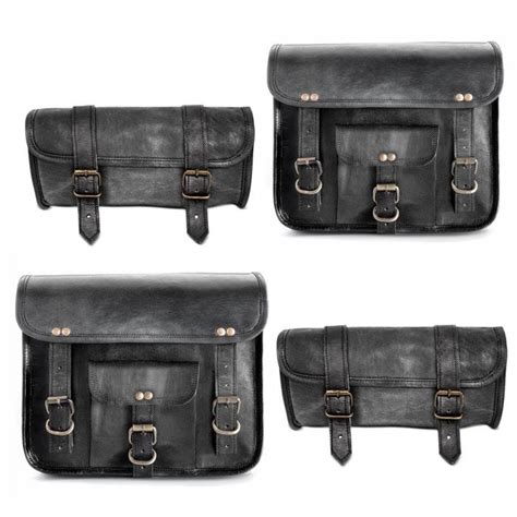 Leather Saddlebag Set Compatible With Kawasaki W800 Cafe Standard