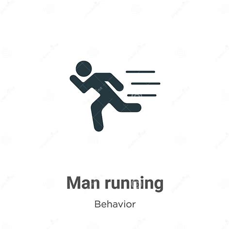 Man Running Vector Icon On White Background Flat Vector Man Running