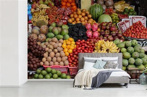 Behang Fotobehang Fruit Krat Tropisch Indonesië Breedte 600