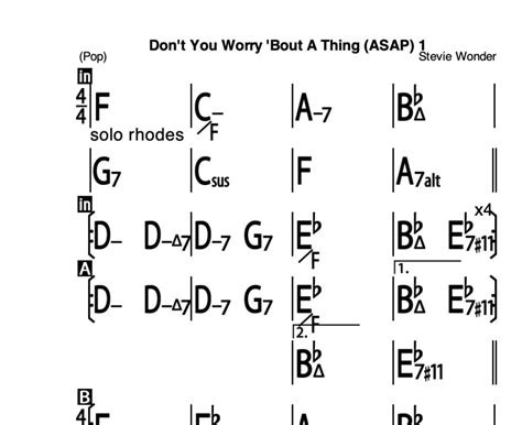 Don't You Worry 'Bout A Thing (vers. Inkognito) - Complete Scores