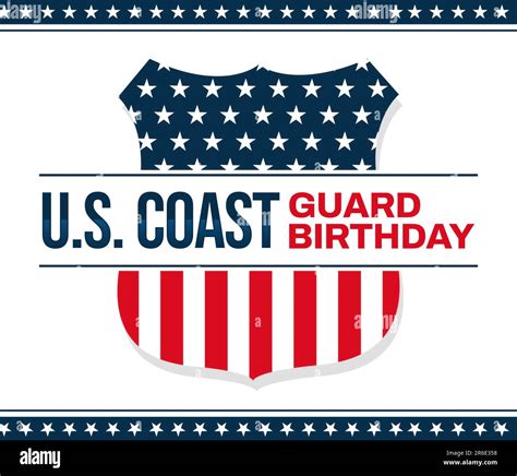 Us Coast Guard Birthday Wallpaper Design With Patriotic Colors Text