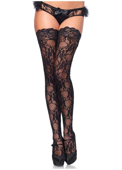 Stay Floral Lace Thigh Highs Accessories