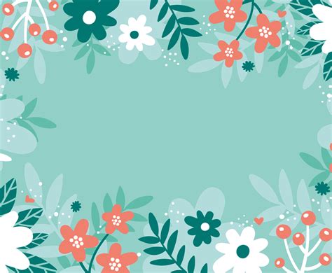 Flat Mint Floral Background