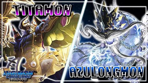 Digimon Card Game Titamon Purple Vs Azulongmon Blue Youtube