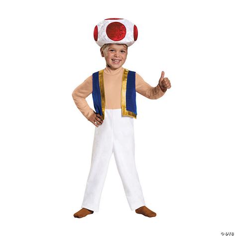 Toddler Deluxe Super Mario Bros™ Toad Costume 3t 4t Halloween Express