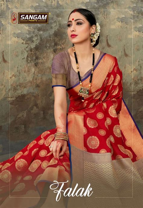 Sangam Prints Falak Designer Weaving Silk Traditional Sarees Collection