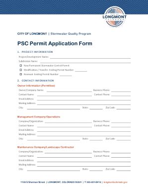 Fillable Online Psc Permit Application Form Fax Email Print Pdffiller