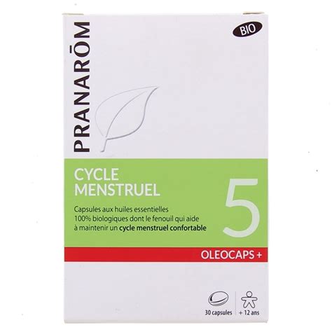 Oleocaps 5 Cycle Menstruel Bio 30 capsules Pranarôm Troubles