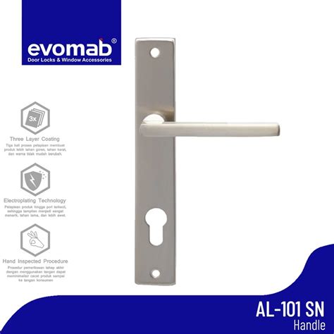 Evomab Handle Gagang Pintu Kunci Rumah Alumunium Minimalis Silver Al