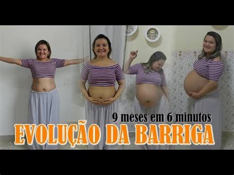 Evolução da barriga de Grávida 9 meses em 6 minutos YouTube