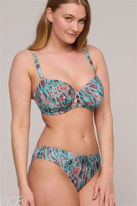 Primadonna Swim Riyad Bikini Classic Brief Turquoise Seas Lace Lingerie