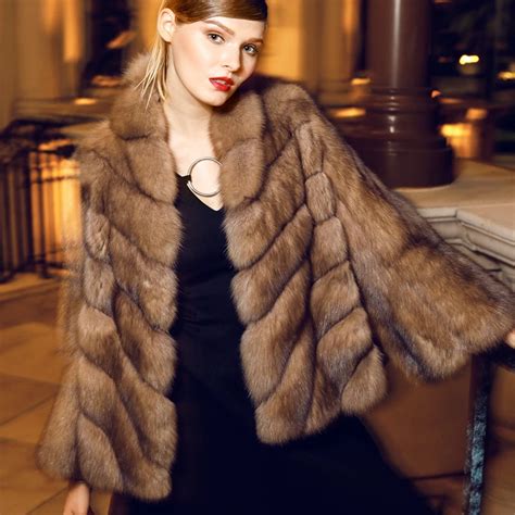 Genuine Mink Fur Coat Women Luxury Fur Jacket Russia Sable Mink Marten Real Fur Coats High End