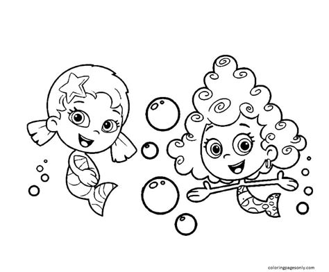 Bubulle Guppies Com Cachorrinhos Para Colorir Bubble Guppies Para Colorir Páginas Para