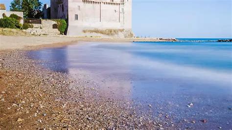 Entrance To Santa Severa Castle With Pemcards Postcard Santa