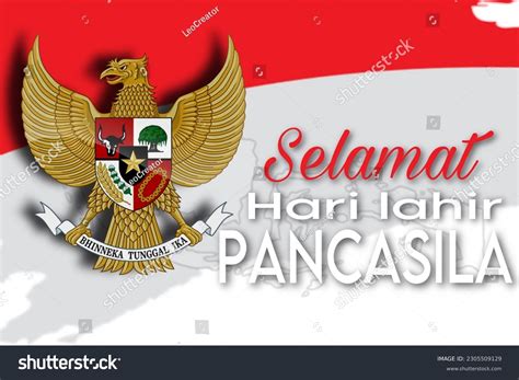 Selamat Hari Pancasila Means Happy Pancasila Stock Vector Royalty Free