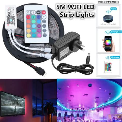 Rgb Led Strip With Ir Remote Control And Wifi Mwir Rgb Magic Home Pro