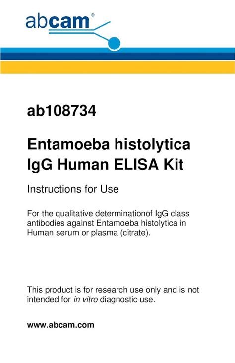 Pdf Ab Entamoeba Histolytica Igg Human Elisa Kit Ab