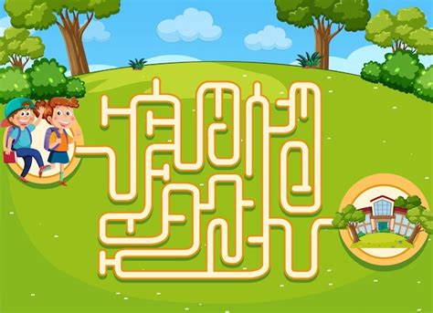 Premium Vector Maze Game Template For Kids